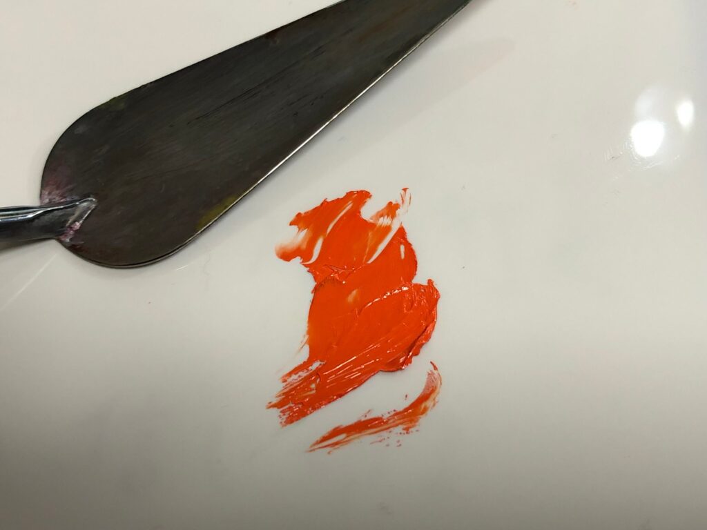 オレンジ色　油絵